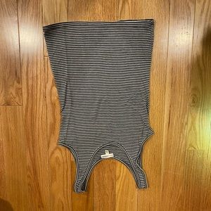 Grey tank with white stripes very soft material slightly worn